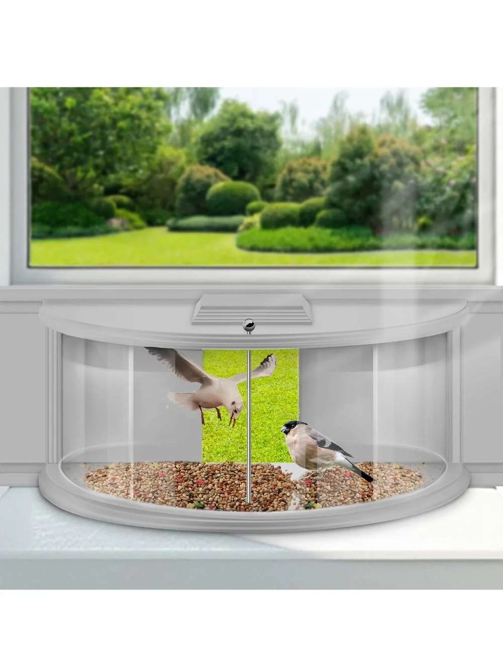 180° Indoor Window Bird Feeder Adjustable 27–38” Insert Bird Watching Feeder |